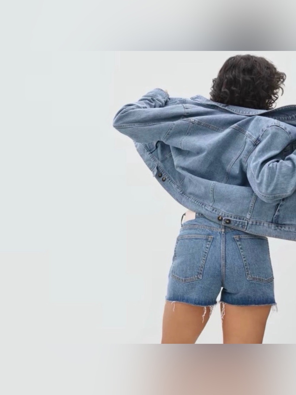 Everlane The Way High Denim Cutoff Shorts Size 32 - Picture 2 of 10